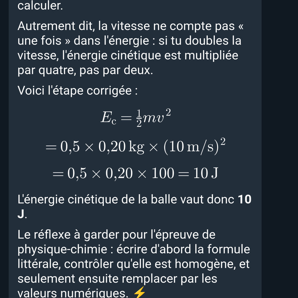 Tavi sur Telegram : écrire la formule, vérifier les unités, calculer ensuite