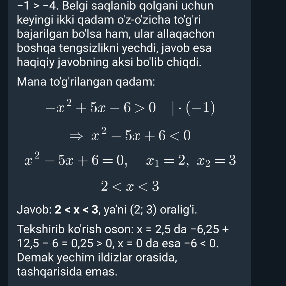 Telegramdagi Tavi: javob nega aynan teskari chiqdi